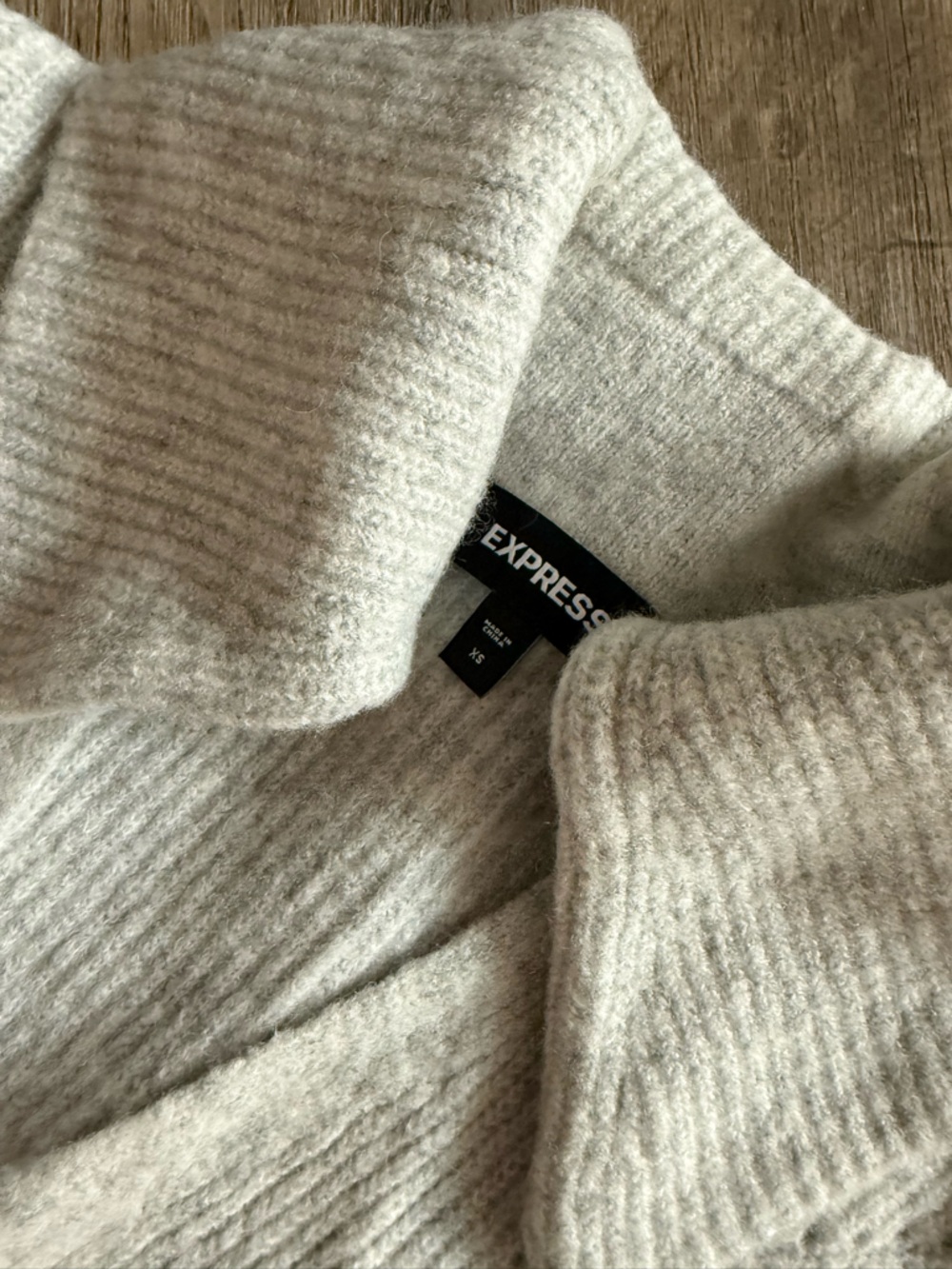 Express Ribbed Knit Open Cardigan - Light Beige - Picture 3 of 5